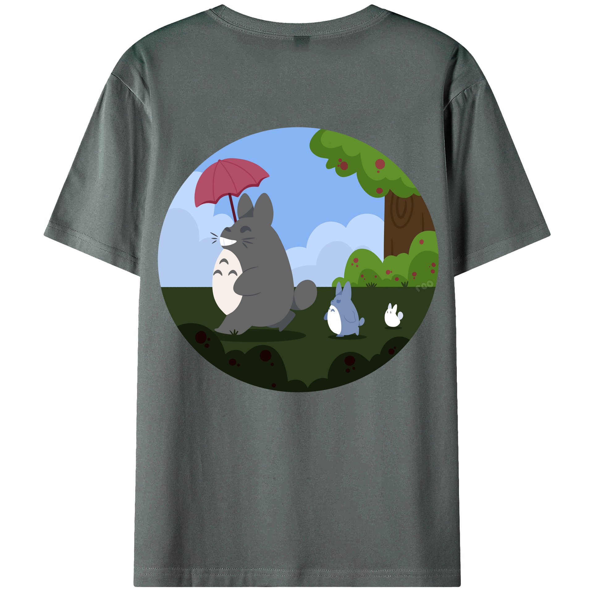（画像用） となりのトトロ 草壁メイ 草壁サツキ My Neighbor Totoro Satsuki Kusakabe Mei Kusakabe 綿100％ メンズ半袖Tシャツ（バックプリント） 通気性